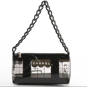 Chanel Maison Window Shoulder Bag in Black and Clear PVC